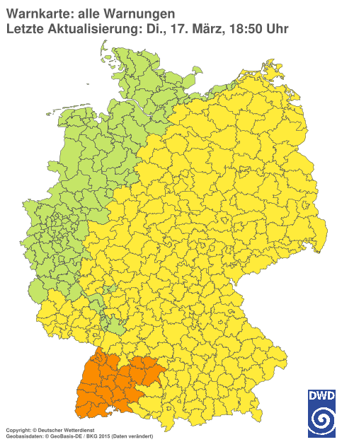 Aktuelle Wetterwarnungen für Göttingen